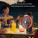 Ventilateur De Camping Rechargeable USB-C Avec Trépied Pliable Éclairage LED Batterie 7800 mAh Oscillation 270° - www.yonis-s...