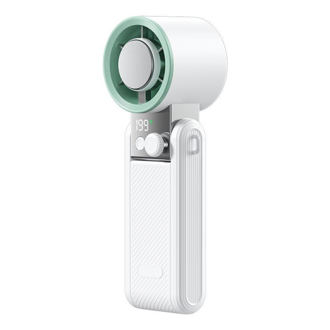 Mini Ventilateur Portable 199 Vitesses Écran LED Molette Surface Céramique Rafraîchissante Batterie 3000mAh Pliable - www.yon...