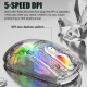 Souris Gaming Transparente RGB 2400DPI Silencieuse Avec Connexion 2.4G BT USB - www.yonis-shop.com
