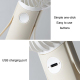 Ventilateur Portable Rechargeable Silencieux À Main 3 Vitesses Batterie 1200 mAh Autonomie 4 h Avec Dragonne Silicone - www.y...