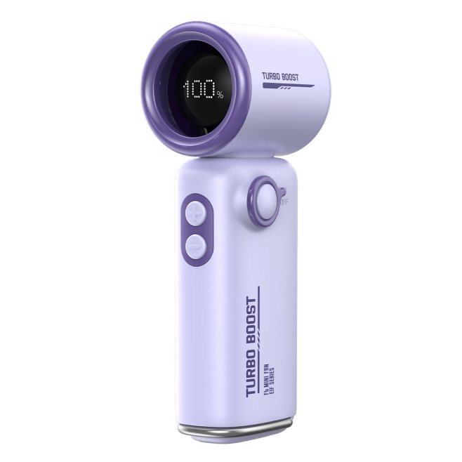 Ventilateur Portable À Main Avec Pince Orientable À 360° 5 Vitesses Écran LED Et Batterie 3000 mAh Rechargeable Type C - www....