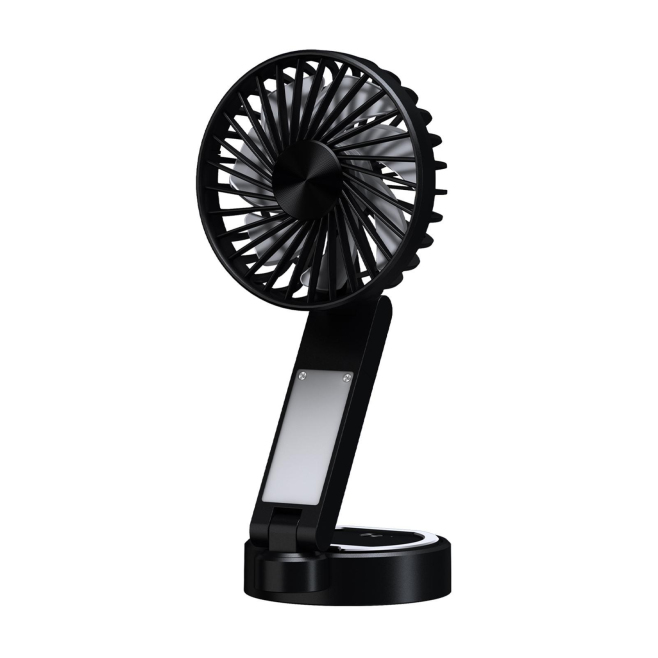 Ventilateur Portable Pliable 3 En 1 Avec Support Téléphone Magnétique LED Et 3 Vitesses Recharge USB C - www.yonis-shop.com