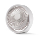 Ventilateur De Bureau Type-C À Batterie 1800 mAh Orientable À 180° Suspendable Au Plafond Avec Éclairage LED En Anneau
