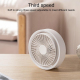 Ventilateur De Bureau Type-C À Batterie 1800 mAh Orientable À 180° Suspendable Au Plafond Avec Éclairage LED En Anneau - www....