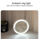 Ventilateur De Bureau Type-C À Batterie 1800 mAh Orientable À 180° Suspendable Au Plafond Avec Éclairage LED En Anneau - www....
