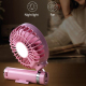 Ventilateur Portable Pliable À Main 3 Vitesses Veilleuse Batterie 1500 mAh Recharge USB Et Utilisation Sur Bureau - www.yonis...