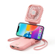 Ventilateur Portable USB 3 En 1 Avec Batterie 3000mAh Autonomie 8 Heures 3 Vitesses Et Support Smartphone - www.yonis-shop.com