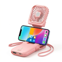 Ventilateur Portable USB 3 En 1 Avec Batterie 3000mAh Autonomie 8 Heures 3 Vitesses Et Support Smartphone - www.yonis-shop.com