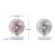 Ventilateur De Bureau USB Silencieux Avec Oscillation Automatique Autonomie 15 Heures Batterie 4000 mAh 4 Vitesses Rose Poudr...
