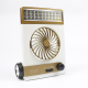 Ventilateur Solaire 4 En 1 Avec Lampe LED Lampe Torche Et Batterie 2000 mAh Silencieux Portable