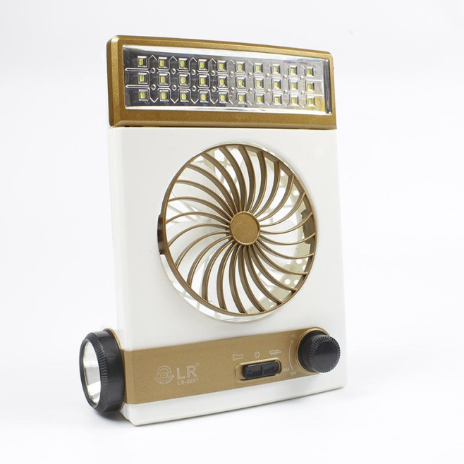 Ventilateur Solaire 4 En 1 Avec Lampe LED Lampe Torche Et Batterie 2000 mAh Silencieux Portable - www.yonis-shop.com