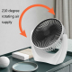 Ventilateur De Bureau USB Portable U Type Noir À Batterie Rechargeable 1200 mAh Silencieux À Grille Amovible - www.yonis-shop...