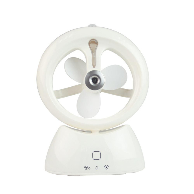 Mini Ventilateur De Bureau USB Rechargeable Avec Brumisateur Silencieux À 3 Vitesses Réservoir 38 ml Orientable - www.yonis-s...