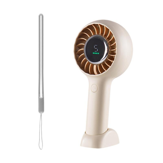 Ventilateur Portable À Main 5 Vitesses Avec Affichage LED Batterie 3000mAh Recharge USB-C Et Support De Bureau - www.yonis-sh...