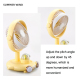 Ventilateur De Bureau USB Rechargeable Avec Veilleuse LED Rotation Et Inclinaison 45° Autonomie 90 À 300 Minutes - www.yonis-...