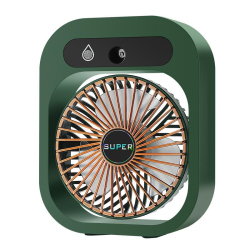 Ventilateur De Bureau Avec Brumisation USB Rechargeable 3 Vitesses Réservoir D’Eau Grande Capacité 1200 mAh