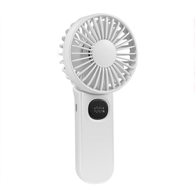 Ventilateur À Main Pliable Pour Se Rafraîchir Avec Écran LED 5 Vitesses Batterie 2400 mAh Et Lanière - www.yonis-shop.com