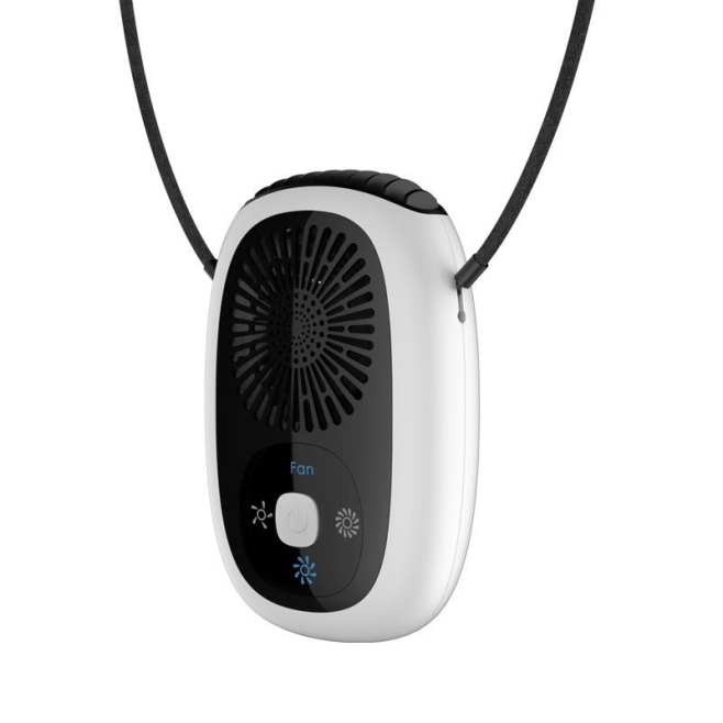 Ventilateur De Cou Rechargeable USB À Ions Négatifs 3 Vitesses 3 Modes Batterie 2000 mAh Cou Main Bureau - www.yonis-shop.com