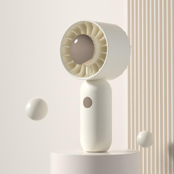Mini Ventilateur Portable De Poche Silencieux À 3 Vitesses Rechargeable USB 500 mAh 360° Blanc Fluide
