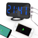 Réveil Multifonction Miroir Affichage LED 2 Ports Chargement USB Ajustement Luminosité Automatique Vert - www.yonis-shop.com