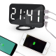 Réveil Multifonction Miroir Affichage LED 2 Ports Chargement USB Ajustement Luminosité Automatique Vert - www.yonis-shop.com