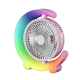 Ventilateur De Bureau Portable Rechargeable USB C Avec Éclairage Réglable 3 Vitesses Et Rotation À 360° - www.yonis-shop.com