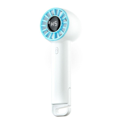 Mini Ventilateur Portable Rechargeable USB Type C À 5 Vitesses Avec Affichage Numérique Et Support Pliable