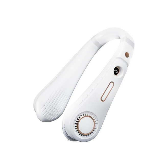 Ventilateur De Cou Portable USB Sans Pales Avec Affichage Numérique 5 Vitesses Et Autonomie De 2,5 À 6,5 Heures - www.yonis-s...