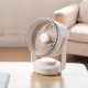 Ventilateur De Bureau Rechargeable Avec Oscillation Automatique Batterie 6000 mAh Éclairage LED Et 4 Vitesses