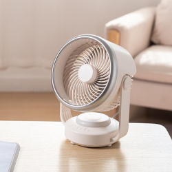 Ventilateur De Bureau Rechargeable Avec Oscillation Automatique Batterie 6000 mAh Éclairage LED Et 4 Vitesses