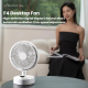 Ventilateur De Table Portable Silencieux USB Type-C Avec Batterie 4000 mAh Oscillation 135° Et Vitesse Réglable - www.yonis-s...