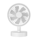 Ventilateur De Bureau Portable Silencieux USB Type-C Oscillation 135° Batterie 4000 mAh Réglage Continu Blanc