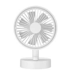 Ventilateur De Bureau Portable Silencieux USB Type-C Oscillation 135° Batterie 4000 mAh Réglage Continu Blanc