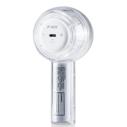 Mini Ventilateur De Poche USB Portable 3 Vitesses Lumière LED Multicolore Batterie 1800 mAh Rechargeable Type-C Blanc