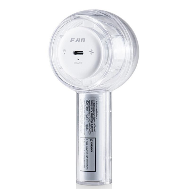 Mini Ventilateur De Poche USB Portable 3 Vitesses Lumière LED Multicolore Batterie 1800 mAh Rechargeable Type-C Blanc - www.y...
