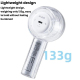 Mini Ventilateur De Poche USB Portable 3 Vitesses Lumière LED Multicolore Batterie 1800 mAh Rechargeable Type-C Blanc - www.y...