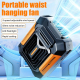 Ventilateur De Taille Rechargeable Pour Travail Extérieur Avec Double Clip Éclairage LED 3 Vitesses Et Batterie 4000 mAh - ww...