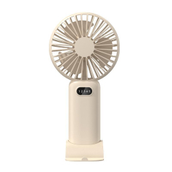 Mini Ventilateur Portable Rechargeable USB À 5 Vitesses Avec Affichage Digital Support De Bureau Et Porte Smartphone