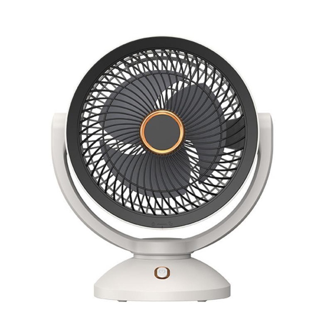 Ventilateur USB De Circulation D’Air Rechargeable Pour Bureau 3D Silencieux 4 Vitesses Avec Veilleuse Et Batterie 2000 mAh - ...