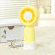 Ventilateur Portable Rechargeable Pour Camping Avec Support Téléphone 3 Vitesses Silencieux Jaune 14,5 cm