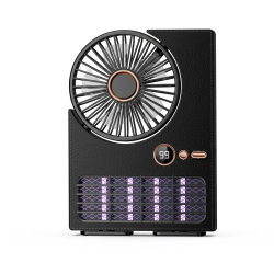 Ventilateur Anti-Moustiques De Bureau 2 En 1 Piège UVA Grille Électrique 2000 V 5 Vitesses USB-C Affichage LED