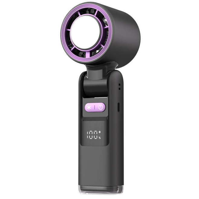 Mini Ventilateur Portable À Main Pliable Rechargeable USB Type C 4000mAh 100 Vitesses Écran Numérique - www.yonis-shop.com