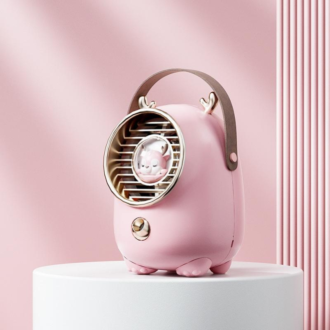 Ventilateur De Bureau USB Avec Brumisation Silencieux Réservoir 350 Ml Batterie 2000 mAh Éclairage D’Ambiance - www.yonis-sho...