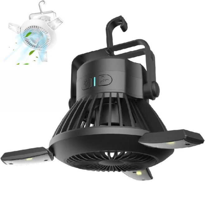 Lampe De Camping Solaire Multifonction Avec Ventilateur LED Anti Moustiques 4 Vitesses Et Recharge USB - www.yonis-shop.com