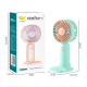 Mini Ventilateur Portable De Poche Rose À Souffle Puissant Base Amovible Support Smartphone Et Recharge USB 400 mAh - www.yon...