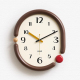 Horloge Murale Décorative Ovale À Quartz Silencieuse Design 3D À Double Cadre Aiguilles En Noyer 31 x 37 cm - www.yonis-shop.com