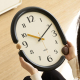 Horloge Murale Ovale Décorative Silencieuse À Quartz Avec Aiguilles En Noyer Et Design 3D 31 x 37 cm - www.yonis-shop.com