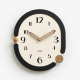 Horloge Murale Ovale Noire Silencieuse À Quartz Design Capsule Avec Aiguilles En Noyer Et Pose Sans Perçage - www.yonis-shop.com