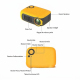 Mini Videoprojecteur Portable Ultra Léger 800 Lumens, Qualité HD 1080P, Longue Durée de Vie, Haut Parleur Puissant, Idéal Pou...
