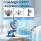 Mini Ventilateur Portable Rechargeable 4 En 1 Rotation 360° Silencieux Autonomie 12 Heures Affichage LED - www.yonis-shop.com